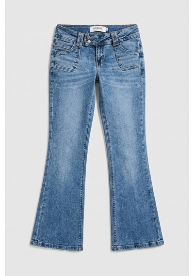 it's basic Kadın Mavi 4s6-4 Flare Fit Düşük Bel Esnek Kumaş Denim Jean