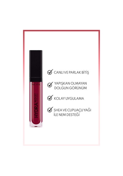Hydramoist Lipgloss 10 Love Whisper Nemlendirici Dudak Parlatıcısı - Bordo Red Fire