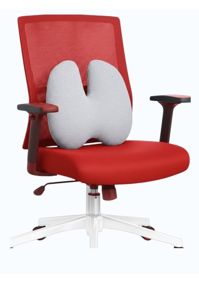 Yeni Nesil Visco Ortopedik Ergonomik Kaymaz Taban Terlemez Sırt Minderi Ofis, Ev, Araç Bel Destek Minderi Gri Rahat Duruş Ortopedik