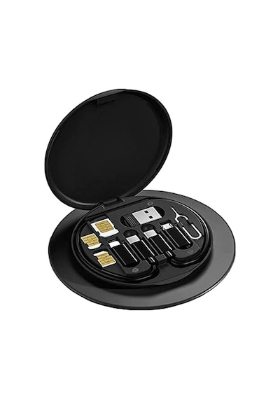 Lifcasual Usb Adaptör Kablosu Dönüştürme Saklama Kutusu Çok Ti Şarj Tı Dönüştürücü Lightning Tip C Mikro Veri Aktarım Aracı Sim Kart Yuvası İçerir Tepsi Çıkarma Pimi Telefon Tutucu Olarak Klanın