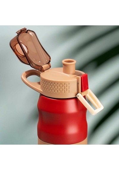 1393-3 Paslanmaz Çelik Sızdırmaz Çift Katmanlı Yalıtımlı Çay Kahve Termosu Kırmızı 350 Ml Diğer