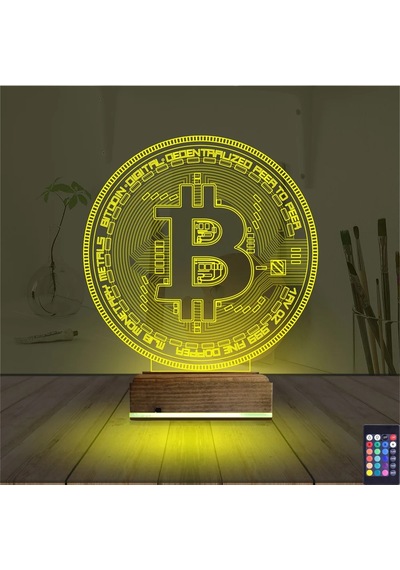 Luvivia Crypto Bitcoin Btc 3d Lamba - Masa Gece Lambası Şeffaf