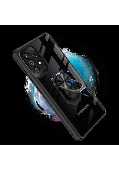 Samsung Uyumlu Galaxy A52 Kilif Standli Yüzüklü Mola Silikon Kapak 479976488