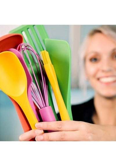 Lurch - Platin Silikon Yemek Kaşığı 28 Cm Sarı - Yanmaz, Yapışmaz, Bükülmez, Çizmez, Tat Ve Koku Bırakmaz - 240041