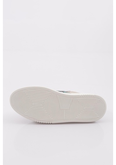 Dgn Es861 Kadin Kalin Taban Silver Taşli Sneakers Ayakkabi ES861-2007-R0152 Bej