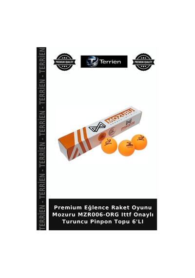 Premium Eğlence Raket Oyunu Mozuru Mzr006-org Ittf Onaylı Turuncu Pinpon Topu 6'lı