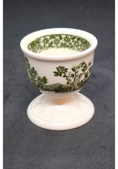 Yeşil Rusticana Porselen 1 Adet Vintage Yumurtalık Bej