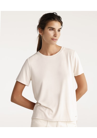Yargıcı Yaka Detaylı Tshirt Ekru