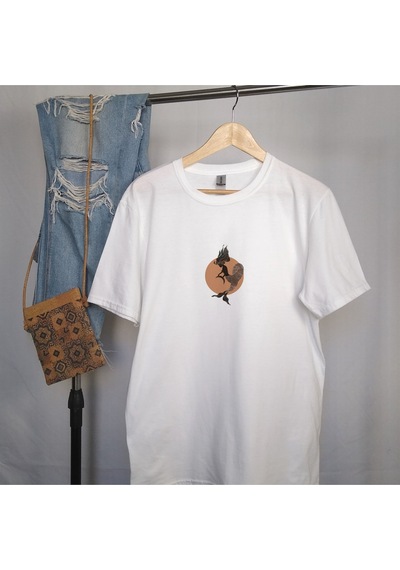 Noıssey Balık Burcu Tasarımlı Baskılı - Unisex Oversize Beyaz T-shirt Çok Renkli