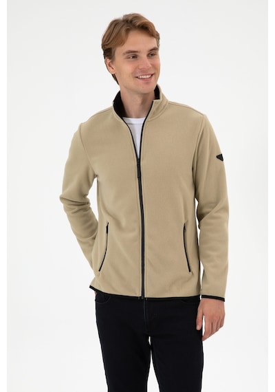 U.S. Polo Assn. Erkek Regular Fit Açık Haki Polar Örme Hırka 50313779-VR183