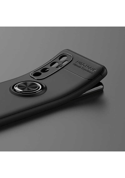 Xiaomi Mi Note 10 Lite Kılıf Zore Ravel Silikon Kapak Siyah-Kırmızı