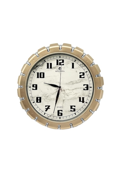 Bellisima Bl-1058 Serisi Klasik Kadran Mermer Desenli Sessiz Akar 30 Cm Duvar Saati Gold-gri Açık