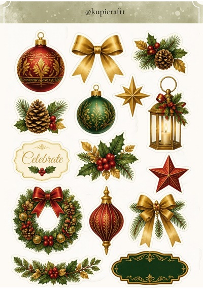 Yılbaşı Temalı Sticker Seti - Newyear - Yılbaşı Sticker Set 0