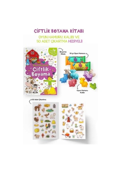 Çiftlik Boyama Kitabı - Oyun Hamurlu - 3 Yaş + - Yqbx-672998