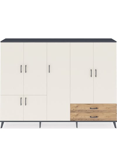 Arges Dolap 12 Raflı 2 Çekmeceli 7 Kapaklı 220x30x163 Antrasit-ay Antrasit-aytaşı/çam Arges Dolap 12 Raflı 2 Çekmeceli 7 Kapaklı 220x30x163 Antrasit-ay Antrasit-aytaşı/çam