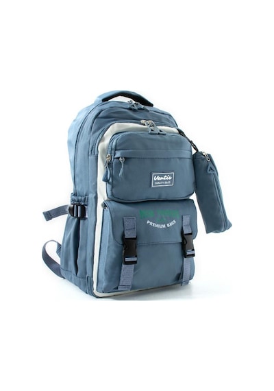 Ventis Unisex Kalemlikli Okul Çantası Lise Ortaokul 2'li Set Sırt Çantası 43 30 Cm Çok Cepli Vnt7-a Mavi