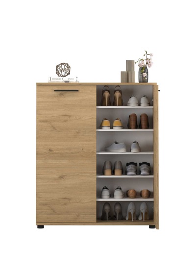 Trendline Çok Amaçlı İki Kapaklı 5 Raflı Dolap Florida Meşe 91x108x35 Cm Meşe
