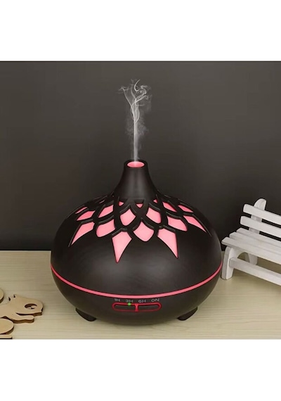 Sonx Aroma Difüzör Gece Işığı 7 Led Desenli Nemlendirici Kumandalı Buhar Makinesi 550 Ml