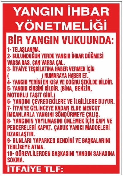 Yangın Ihbar Yönetmeliği