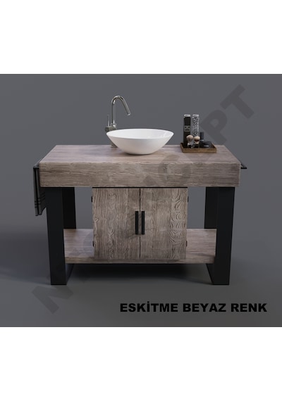 Ntconcept Miha Masif Ahşap Lavabo Dolabı Hilton 70Cm Açık Ceviz