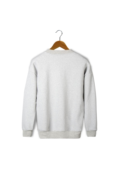 Unisex Gri Etek Kısmı Baskılı Oversize Şardonlu Bisiklet Yaka Sweatshirt 22k-5200177-4 Gri