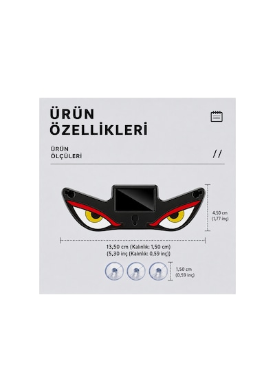Mobilite Solar Devil Eyes Araç Işıkları Ön/arka Cam İçin Güneş Enerjili/usb Bağlantılı Led Işıkları Sarı-kırmızı