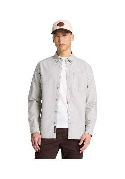 Timberland Lake Warner Solid Oxford Shirt Erkek Gömlek-33998 Gri