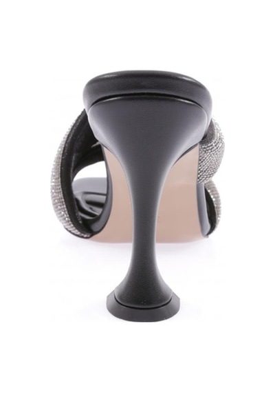 Dgn 8038-23y Kadin Silver Taşli Bant Atmali Topuklu Terlik 8038-2219-R1534 Siyah
