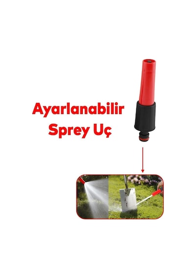 Hortum Sprey Sulama Tabancası Başlığı Seti 4 Parça Bahçe Çeşme Musluk Bağlantı Adaptörü Aparatı