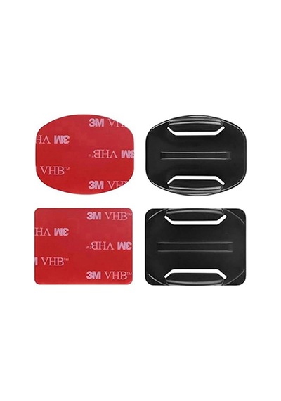 Gplus Bs04ky 4 Parça Oval Eğimli Yüzey Ve Flat Düz Zemin Aksiyon Kamera Uyumlu 3m Yapışkan Motor Kask Bağlantı Seti Siyah