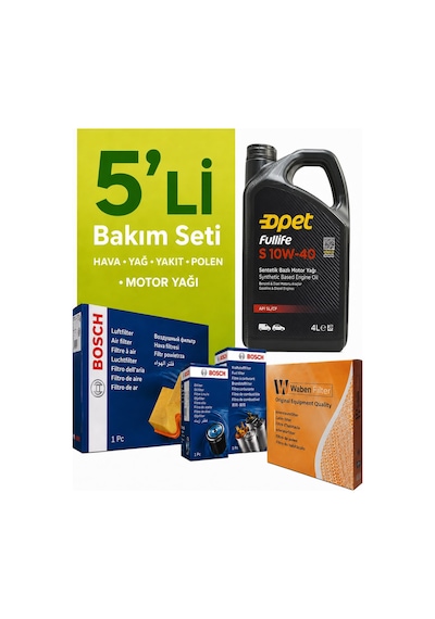 Bosch Citroen C4 Cactus 1.6 Bluehdi Dizel Filtre Bakım Seti-opet 10w40 4lt 2014-2020 5 Li
