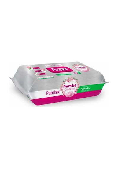 Puretex Yüzey Temizlik Havlusu Pembe Çiçekler 100 Yaprak