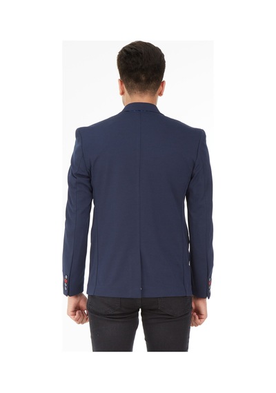 Sposo 5109 Dar Kalıp Yarım Astarlı Lacivert Erkek Blazer Ceket Lacivert