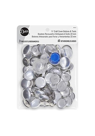 Dritz Kapak Düğmesi Kiti Boyut 36 Şablon, Aletler Ve Düğmeler Bağlantı Elemanları İçerir, 7/8", 60ct, Yok