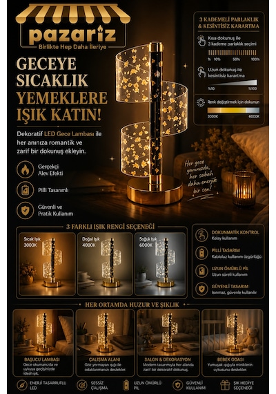 Kristal Led Gece Lambası 3d Altın Tabanlı Dokunmatik Kontrollü Şarjlı Tasarım 3 Renk Modu İle Yatak Odanıza Salona Modern Ve Huzurlu Bir Işık Katın Type-c Şarjlı Abajur Type A Kristal Led Gece Lambası 3d Altın Tabanlı Dokunmatik Kontrollü Şarjlı Tasarım 3 Renk Modu İle Yatak Odanıza Salona Modern Ve Huzurlu Bir Işık Katın Type-c Şarjlı Abajur Type A