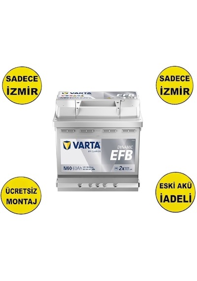Varta 12v 60 Amper 640a N60 Start & Stop Efb Akü-yerinde Montaj