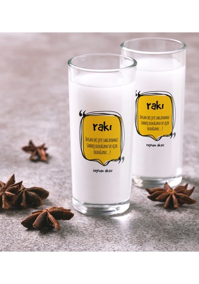 Kişiye Özel Renkli Baskılı İnsan İki Şeyi Saklayamaz İkili Rakı B