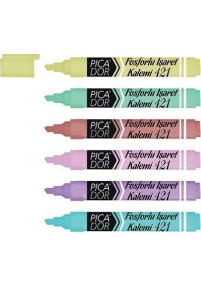 Fosforlu Kalem 6 Renk 421 Kx 075 Çok Renkli