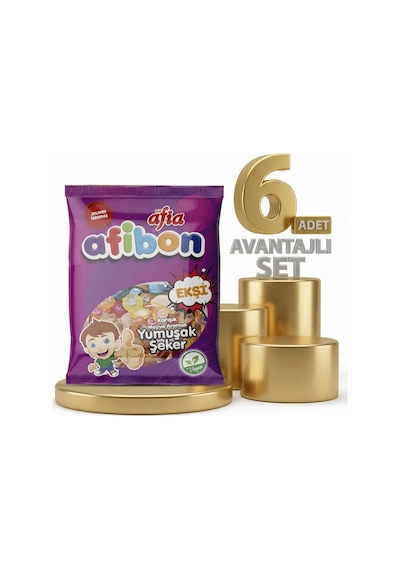 Afia Afibon Ekşi Karışık Meyveli Yumuşak Şeker 6x80 Gr