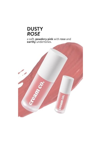 Cream Co. Allık Ruj Göz Farı Glow Tint Dusty Rose, Nemlendirici Makyaj, 507 Gülkurusu, Hyaluronik Asit Peptit 0