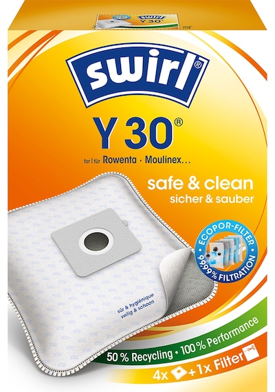 Swirl Y 30 EcoPor Rowenta Moulinex Elektrikli Süpürgeler için Toz Torbası