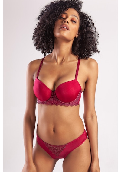 Etiler Collection Golshan Garland Big Size Plunge Bra, Şarap Rengi Konforlu Ve Şık Sütyen Çok renkli