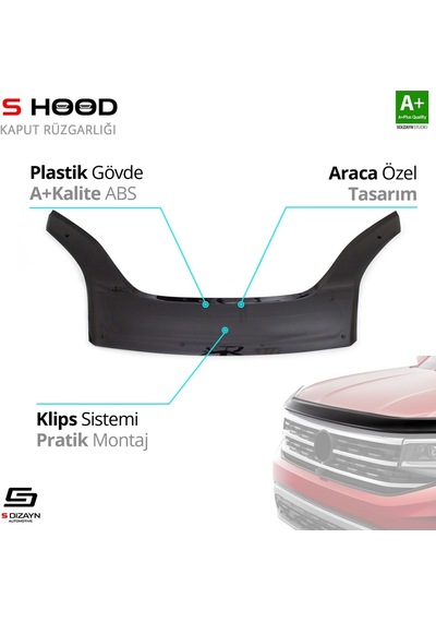 S-dizayn Citroen Nemo Abs Plastik Kaput Rüzgarlığı 2007 Üzeri A+kalite