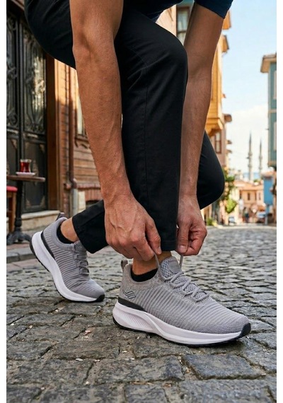 Lescon Volt 4 Flex Rahat Esnek Günlük Yürüyüş Erkek Spor Ayakkabı Gri