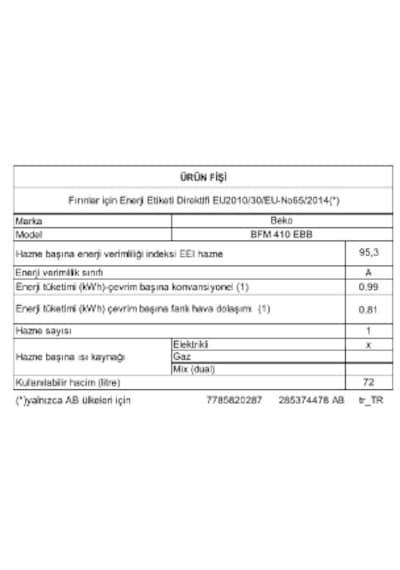 Beko BFM 410 EBB 71 LT Ocaklı Fırın