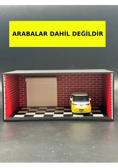 1:64 Ölçek Diecast Araba Garajı Damalı