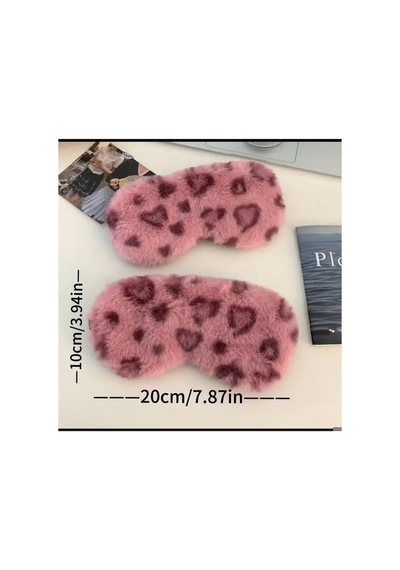 Yıwu Yeni Pembe Peluş Göz Maskesi Yüksek Çözünürlüklü Leopar Baskısı