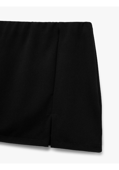 Koton Yırtmaç Detaylı Slim Fit Krep Scuba Mini Etek Siyah 5sak10522ek Siyah