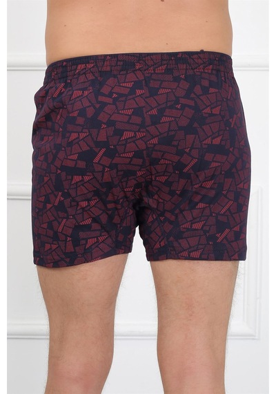İbrahim Burak Etiler Collection Moda Çizgi Erkek Penye Boxer 40091 Bordo - Lacivert