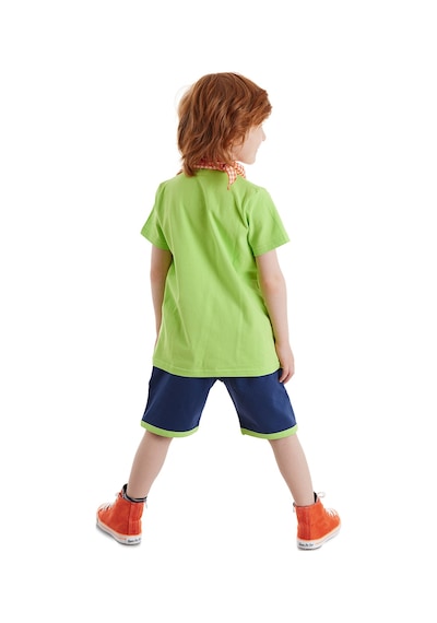 3D Yeşil Korsan Çocuk T-shirt Şort Bandana Takım